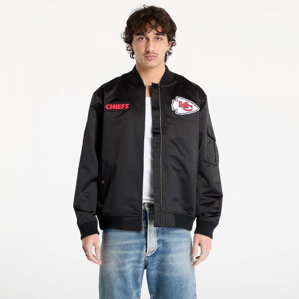 Bunda Mitchell & Ness NFL Team Leader Satin Vintage Logo Chiefs Bomber Black XXL
