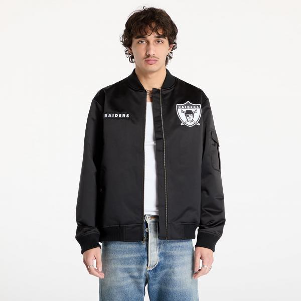 Bunda Mitchell & Ness NFL Team Leader Satin Vintage Logo Raiders Bomber Black M