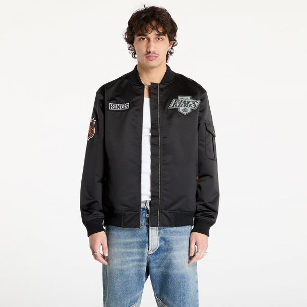 Bunda Mitchell & Ness NHL Team Leader Satin Vintage Logo Kings Bomber Black XXL