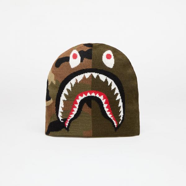 Čepice A BATHING APE 1st Shark Knit Hat Olivedrab Universal