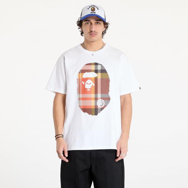 Tričko A BATHING APE Bape Check Big Ape Head Tee White XL