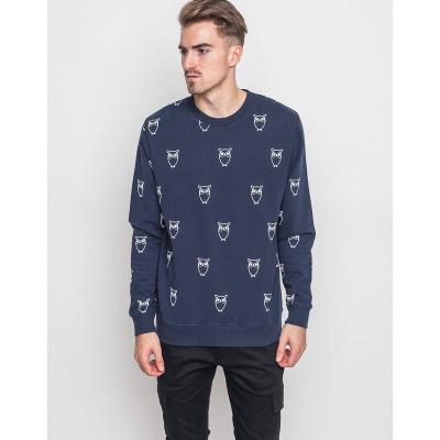 Mikina Knowledge cotton Sweatshirt W/Big Owl Print Total Eclipse