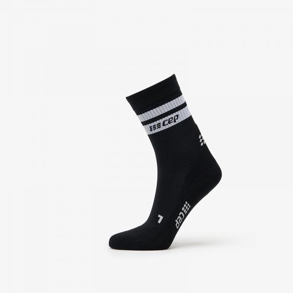 Ponožky CEP 80's Mid Cut Compression Socks Black/ White M