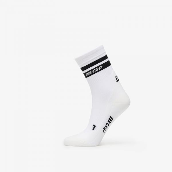 Ponožky CEP 80's Mid Cut Compression Socks White/ Black M