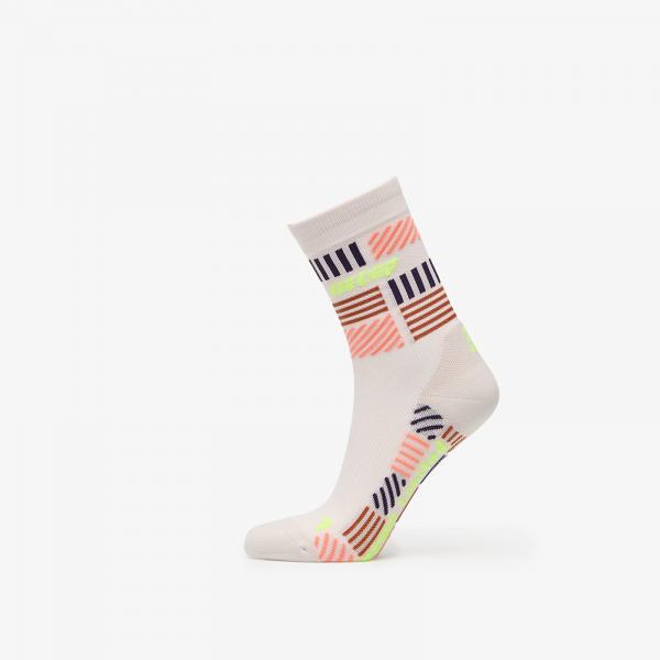 Ponožky CEP The Run Limited Edition Compression Mid Cut Socks Cream/ Neon Yellow XL