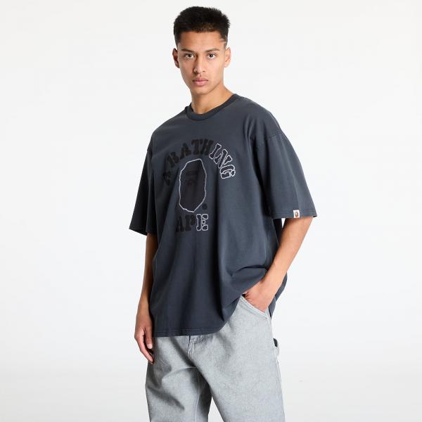 Tričko A BATHING APE Garment Dye College Relaxed Fit Tee Charcoal XL