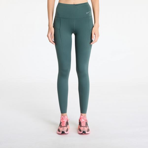 Legíny Nike Go Women's Firm-Support High-Waisted Full-Length Leggings with Pockets Vintage Green/ Black XS
