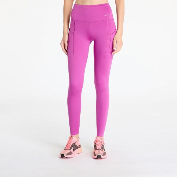 Legíny Nike Go Women's Firm-Support High-Waisted Full-Length Leggings with Pockets Hot Fuchsia/ Black L