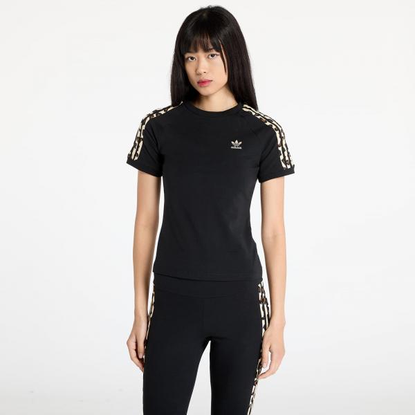 Tričko adidas Leopard 3-Stripes T-Shirt Black XS