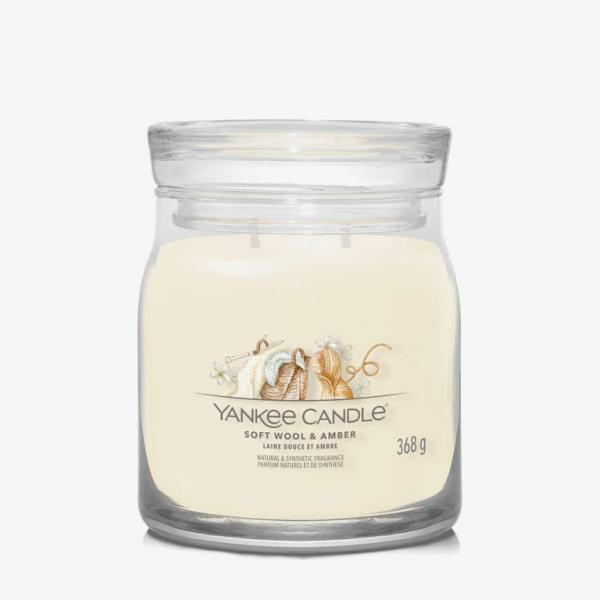 Yankee Candle Signature Medium Jar 2 Wicks - Soft Wool & Amber Universal