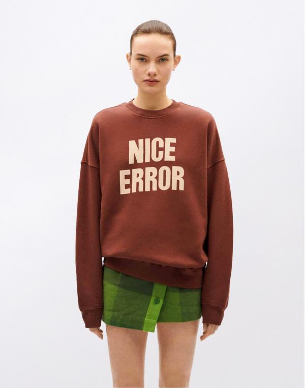 Thinking MU Coffee Nice Error Sweatshirt BROWN XS