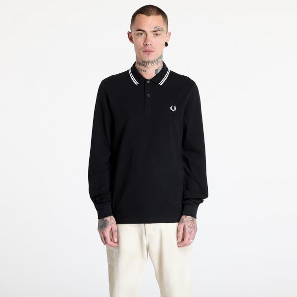 Tričko FRED PERRY Long Sleeve Twin Tipped Shirt Black XL