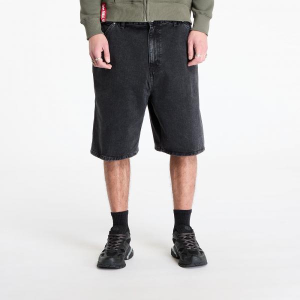 Šortky Carhartt WIP Rivet Short Black Stone Washed L
