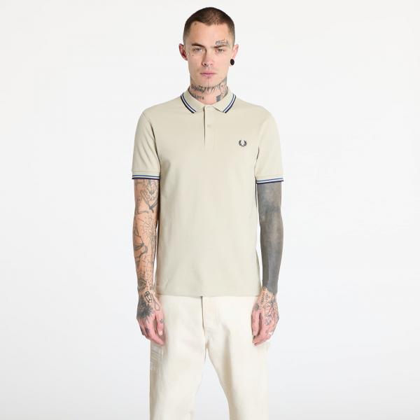 Tričko FRED PERRY The Twin Tipped Polo Shirt Light Oyster/ Mid Blue/ French Navy L