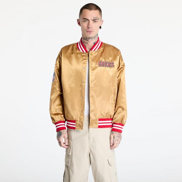 Bomber New Era San Francisco 49Ers NFL Beige Satin Bomber Jacket UNISEX Bronze/ Scarlet L