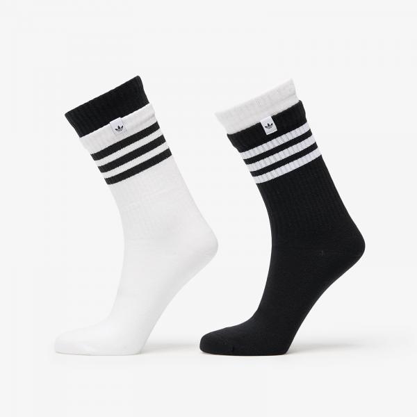 Ponožky adidas 3 Stripes 2 Layer Crew Socks 2-Pack Black/ White L
