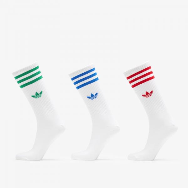 Ponožky adidas High Crew Sock 3-Pack White/ Better Scarlet/ Blue/ Green M