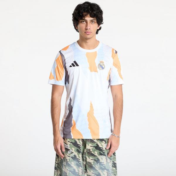 Dres adidas Real Madrid 24/25 Pre-Match Jersey White/ Crew Orange/ Charcoal/ Glow Blue XL
