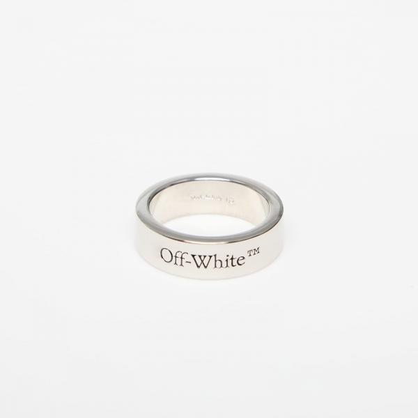 Off-White Logo Ring Silver/ Black 62