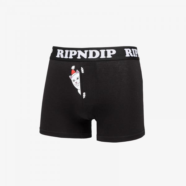 Boxerky RIPNDIP Peeking Santa Nerm Boxers 1-Pack Black XS