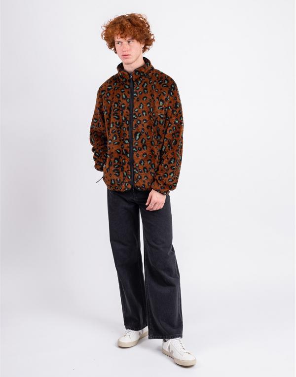 Carhartt WIP Jebson Sweat Jacket Camo Leo, Tamarind/Black L