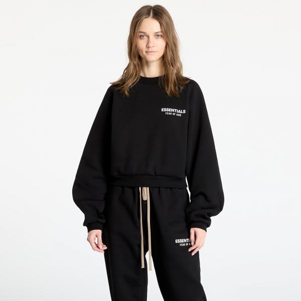 Mikina Fear Of God ESSENTIALS Fleece Cropped Crewneck Black XS