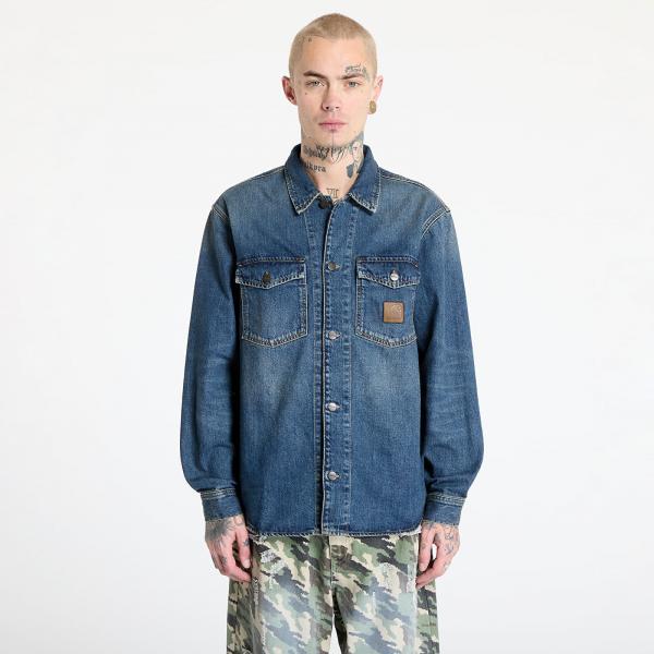 Bunda Carhartt WIP Lincoln Shirt Jacket UNISEX Blue Worn Used Wash XL