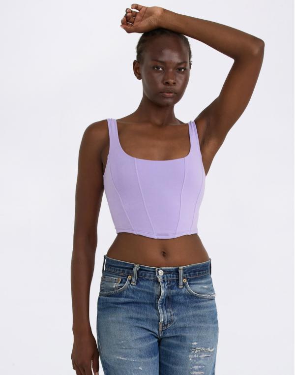 Tričko Organic Basics Flex Corset Top Lavender