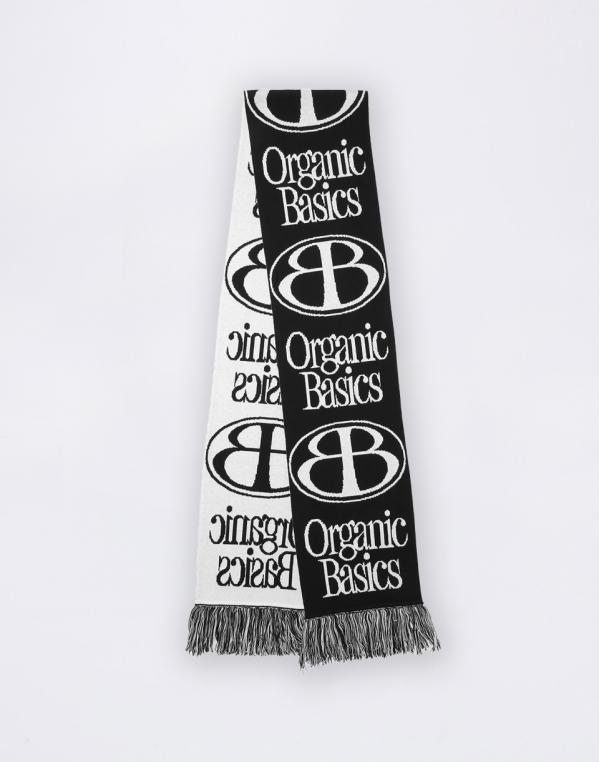 Organic Basics Soft Knit Jacquard Scarf Black
