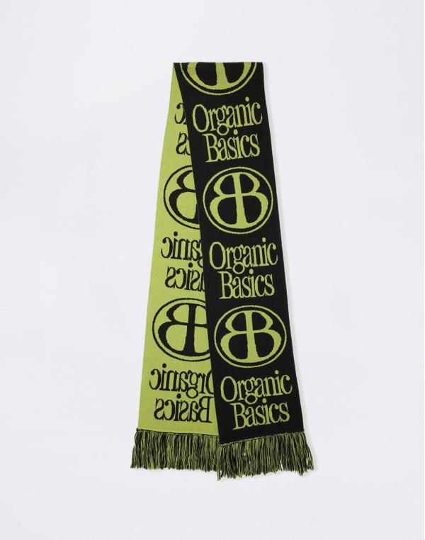 Organic Basics Soft Knit Jacquard Scarf Matcha Green