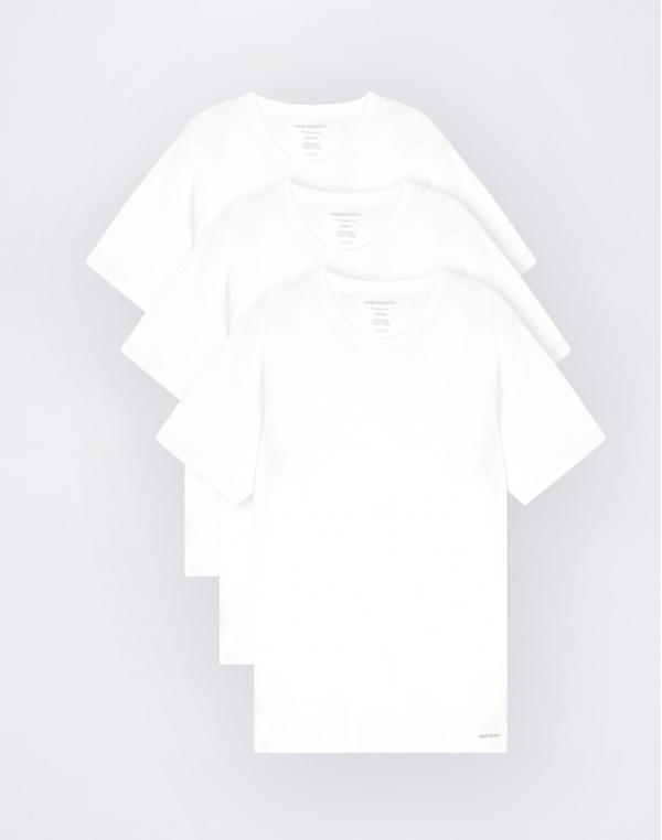 Tričko Organic Basics True Crewneck Tee 3-Pack White / White / White