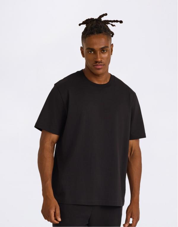 Tričko Organic Basics True Heavy Boxy Fit Tee Black
