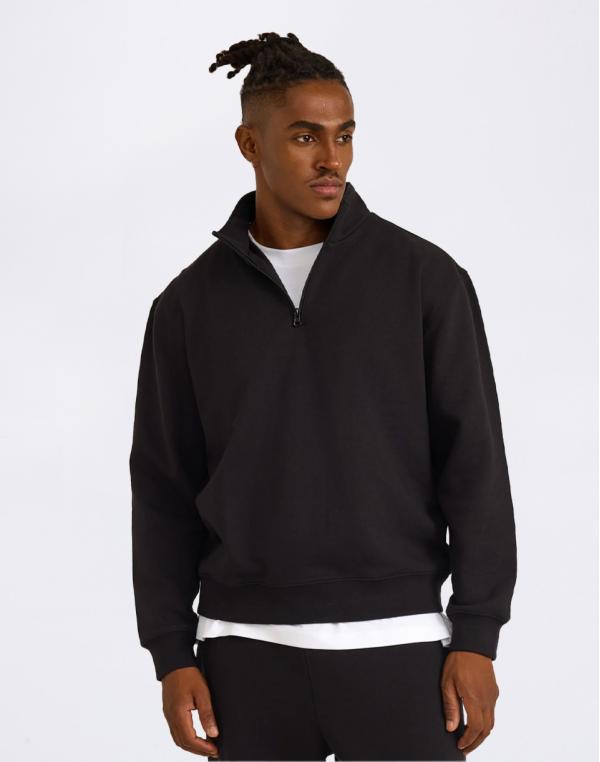 Organic Basics Weekend Half Zip Sweatshirt Black S