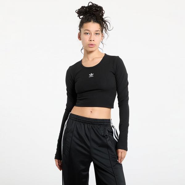 Tričko adidas Essentials Rib Cro-Packed Longsleeve Tee Black XL