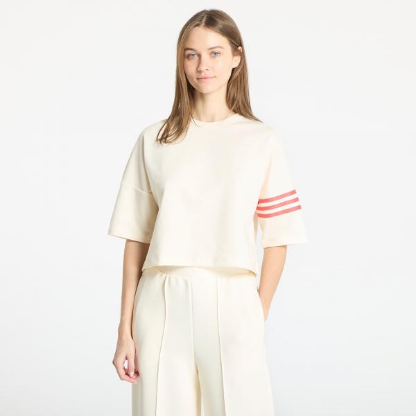 Tričko adidas Neuclassics Short Sleeve T-Shirt Cream White/ Real Coral XL