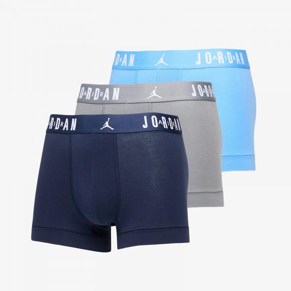 Boxerky Jordan Mens Flight Cotton Trunk 3-Pack University Blue S