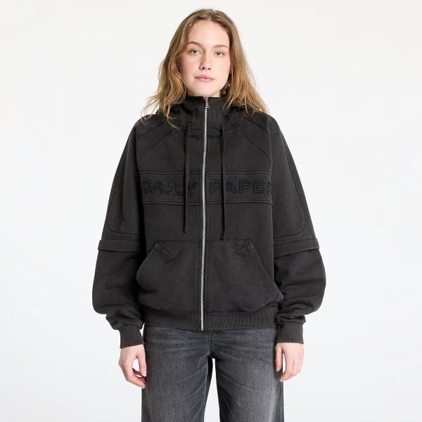 Mikina Daily Paper Garment Wash Zip Up Hoodie UNISEX Black L