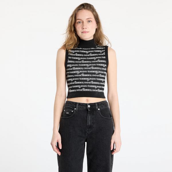 Vesta Tommy Jeans Crop Script Vest Black S