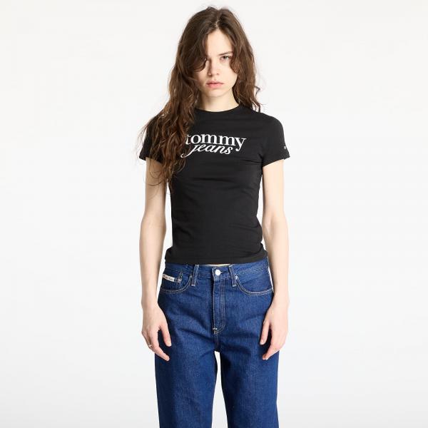 Tričko Tommy Jeans Slim Essential Tee Black S