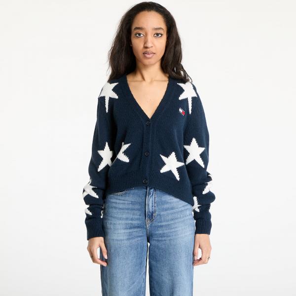 Svetr Tommy Jeans Star Cardigan Blue XS