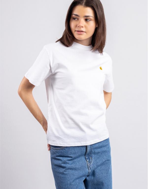 Tričko Carhartt WIP W' S/S Chase T-Shirt White/Gold