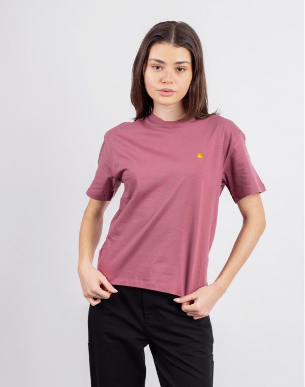 Tričko Carhartt WIP W' S/S Chase T-Shirt Dusky Pink/Gold