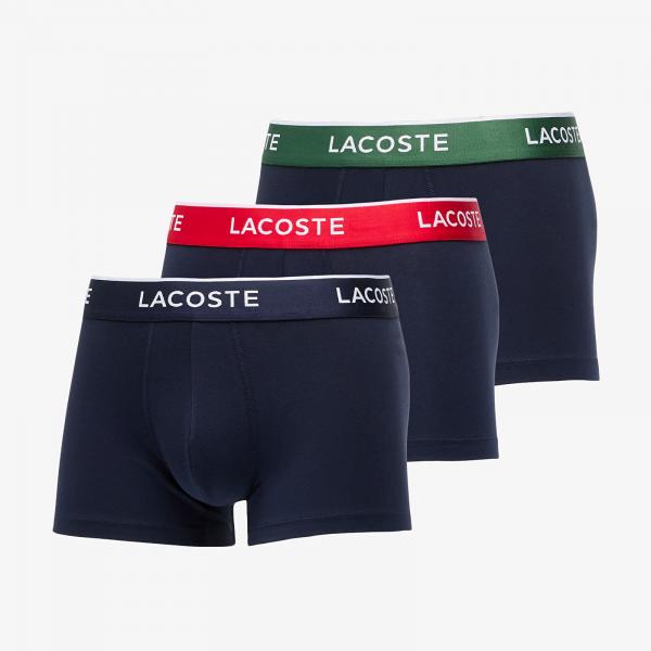 Boxerky LACOSTE Trunk 3-Pack Navy Blue/ Green/ Red/ Navy M