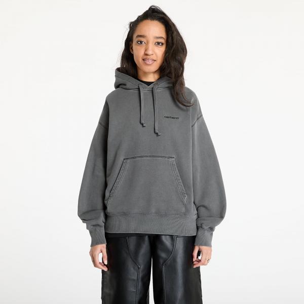 Mikina Carhartt WIP W' Hooded Lumo Sweat Black Garment Dyed S