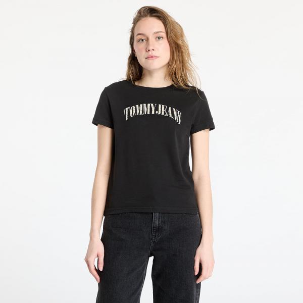 Tričko Tommy Jeans Regular Floral Varsity Tee Black XS
