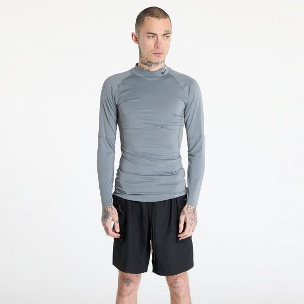 Tričko Nike Pro Men's Dri-FIT Fitness Mock-Neck Long-Sleeve Top Smoke Grey/ Black XL
