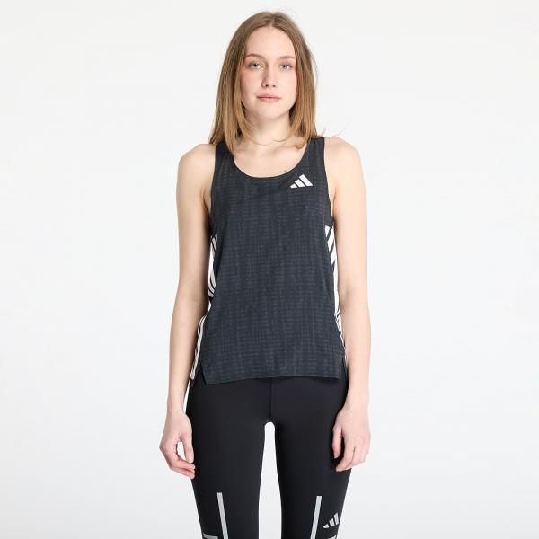 adidas Adizero Running Singlet Top Dark Grey/ Carbon/ Black XS