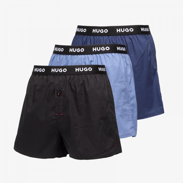 Boxerky Hugo Boss Pure Cotton Woven Boxer 3-Pack Multicolor S