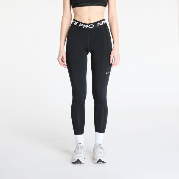 Legíny Nike Pro Women's Mid-Rise Mesh-Paneled Leggings Black/ White M