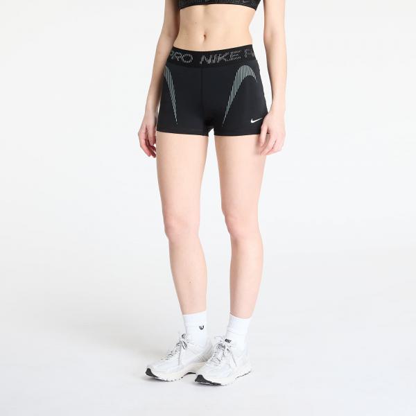 Šortky Nike Pro Women's Mid-Rise 3" Graphic Biker Shorts Black/ Cool Grey/ White XXL